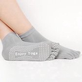 Scoby - Yogasokken - Sportsokken - Yoga - Antislip - Sokken - Yogasok - Teensokken - Pilates Socks - 36-40 - Lichtgrijs