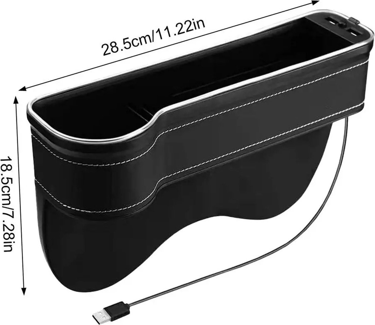 BTD Auto Opbergdoos Met 7 Led Kleuren-Auto-Console Kant-Opbergdoos-Lederen Pocket-Box-Auto-Interieur-Accessoires
