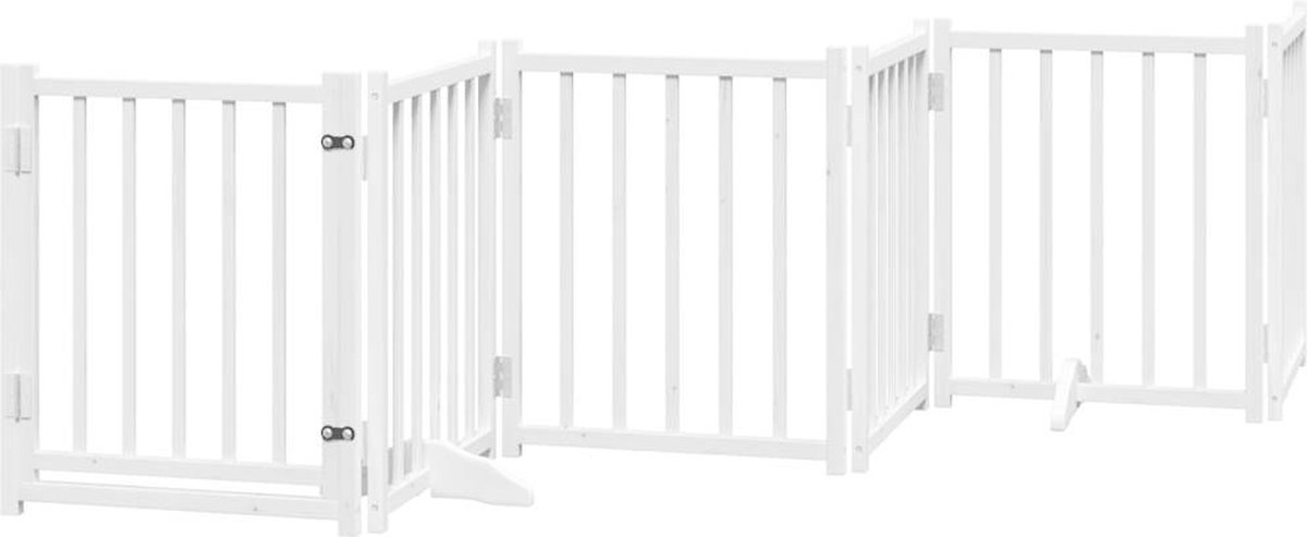 Bol.com vidaXL - Hondenhek - inklapbaar - 6 - panelen - 300 - cm - massief - vurenhout - wit aanbieding