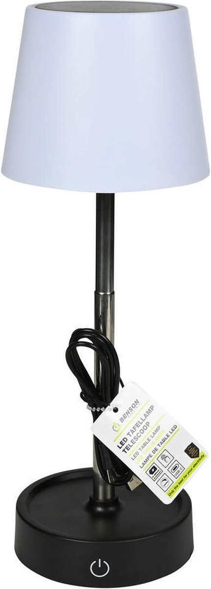Benson Dimbare LED tafellamp - Oplaadbaar - Telescoopontwerp - Touch bediening - Warm wit licht van Benson — afbeelding 3