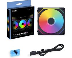 Lian Li UNI FAN SL Infinity 140 Reverse Blade - Ventilatorhuis - 140 mm - 71.6 cfm - 200 - 1600 omw/min. - 28.6 dBA - PMW - RGB - 4-pin PMW - FDB - zwart