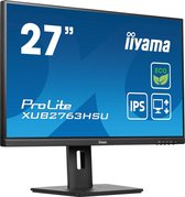 iiyama ProLite XUB2763HSU-B1 - 27 Inch - IPS - Full HD - USB-Hub - energie label B - Verstelbaar