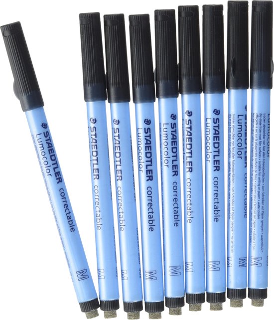 Staedtler Lumocolor Correctable markeerstift 1 stuk(s) Fijne punt Zwart