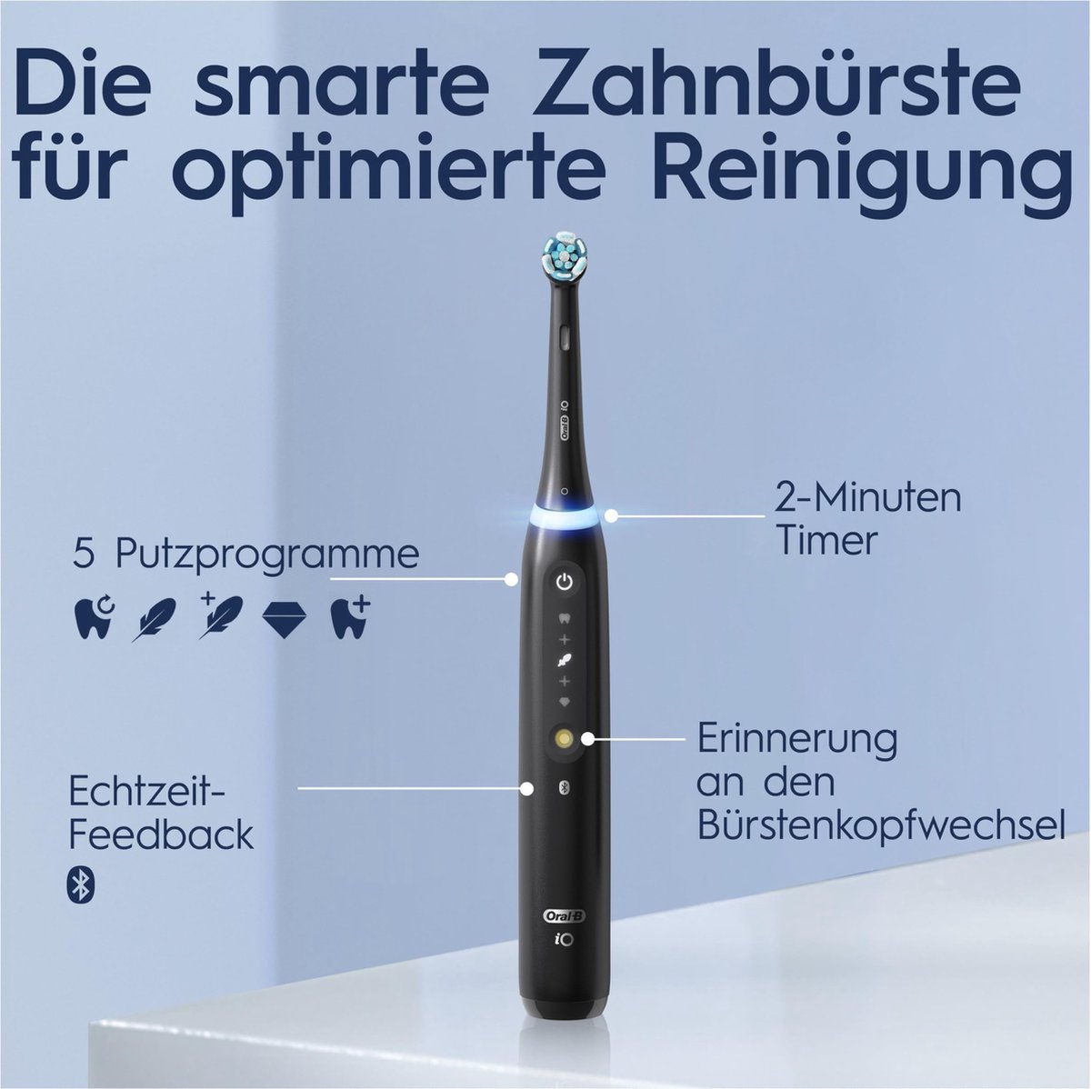 Oral-B iO Series 5 Duo - Elektrische Tandenborstel - 2 stuks - Zwart & Wit - Bluetooth — afbeelding 4