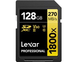 foto van Lexar SD Pro Gold Series UHS-II 1800x 128GB - Lezen 270MB/s - Schrijven 180MB/s - V60