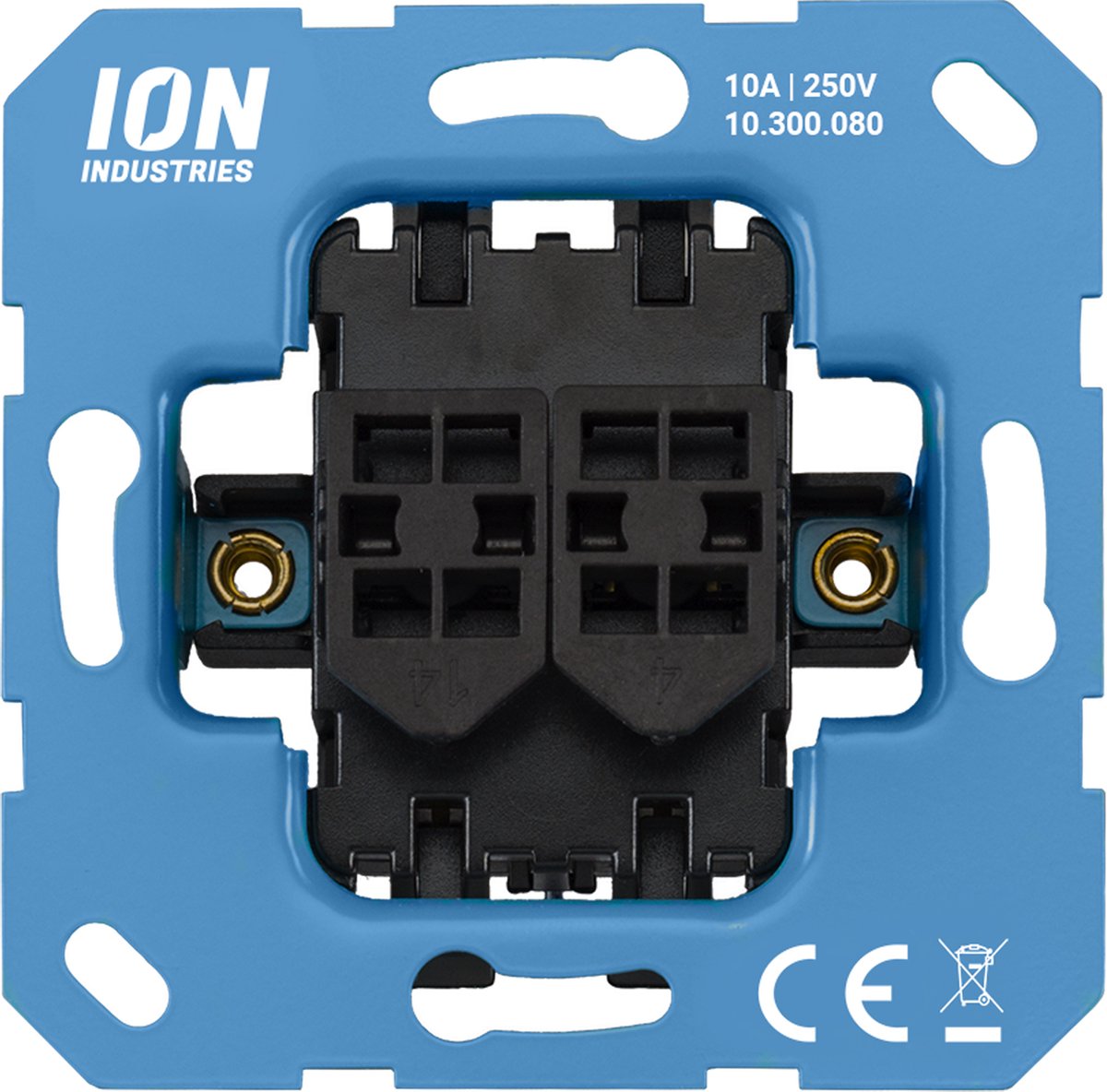 ION Industries - Jaloezieschakelaar inbouw - element - IP20 - 71 x 71 mm Mat Zwart