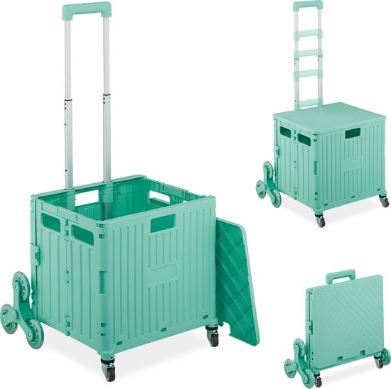 Chariot De Courses Pliable VEVOR – Poignée Télescopique, Charge Max 49,8 Kg (neuf)