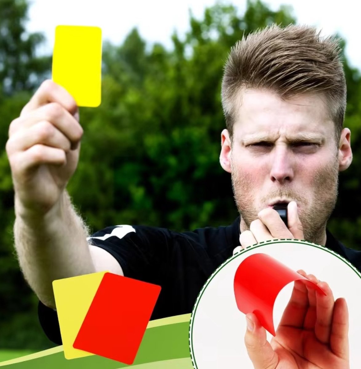 New Age Devi - Scheidsrechter Set - Kaarten En Boekje Voor Voetbal - inclusief fluitje