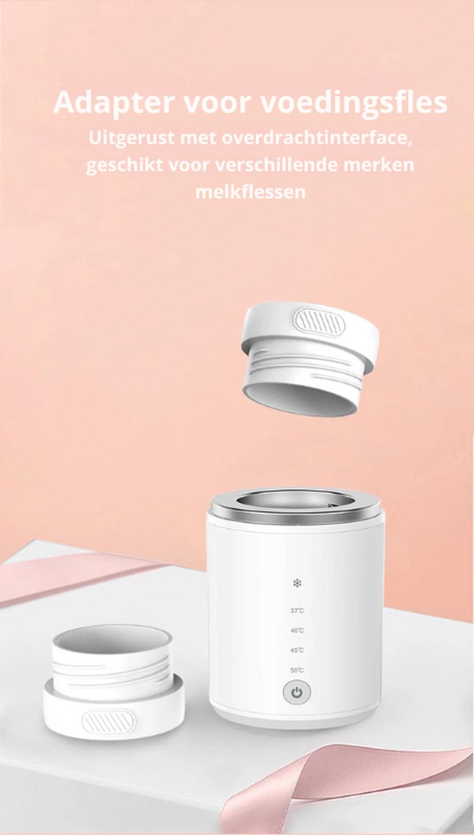 DrPhone WarmWave Pro - Draagbare Flessenwarmer - Fles Snel Opwarmen - 5 standen (Ontdooien + Verwarmen) - Warmhoudfunctie - Flesverwarmer Baby - BPA Vrij - Lange Accu - USB-C van DrPhone — afbeelding 4