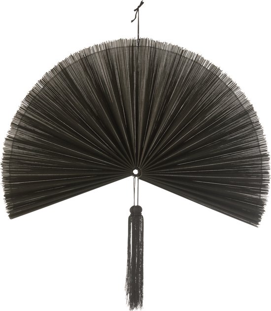 J-Line Déco Murale Éventail+Floche Noir Small