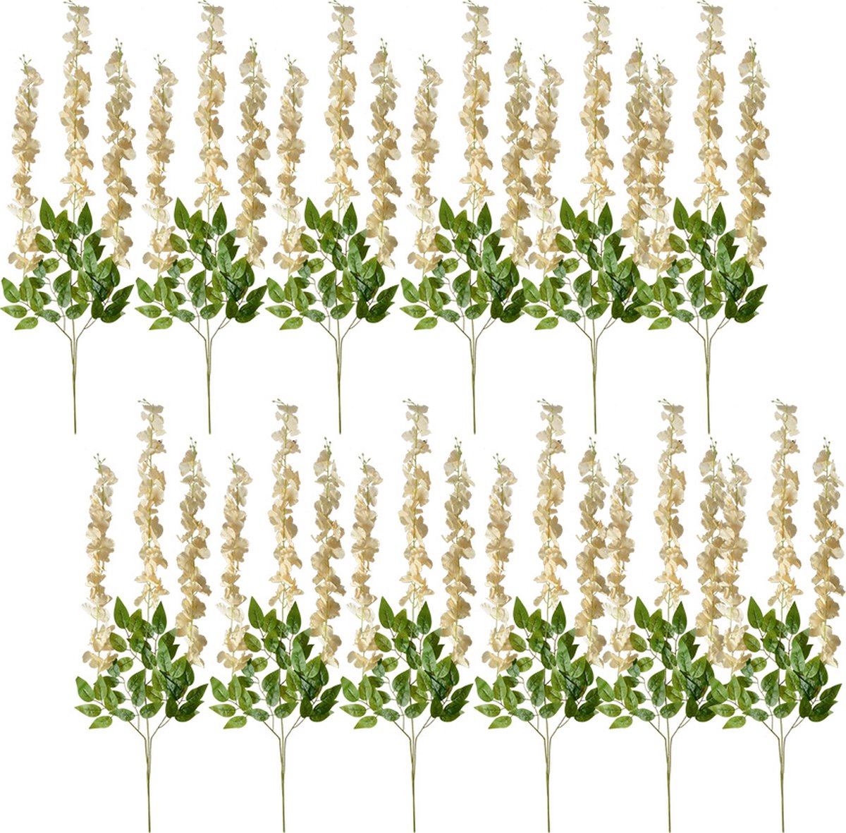 Kunstbloemen Set van 12 - Zijden 110 cm Geel Kunststof Kunstbloemen