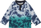 Minymo - jongens shirt - lange mouwen - dip dye - blauw - Maat 68