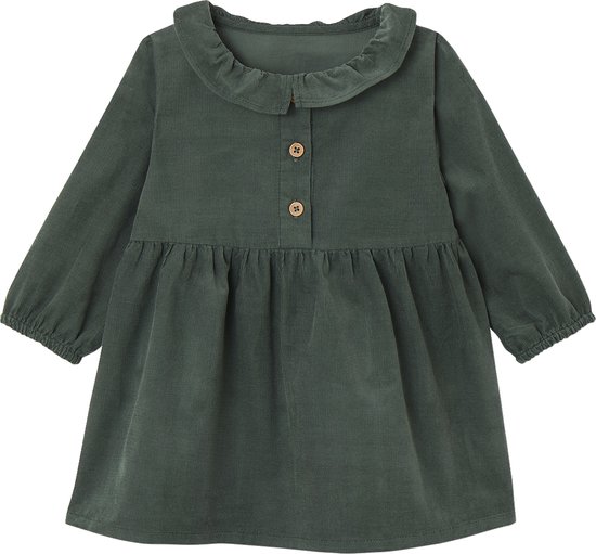 Vertbaudet Robe à collerette en velours milleraies bébé