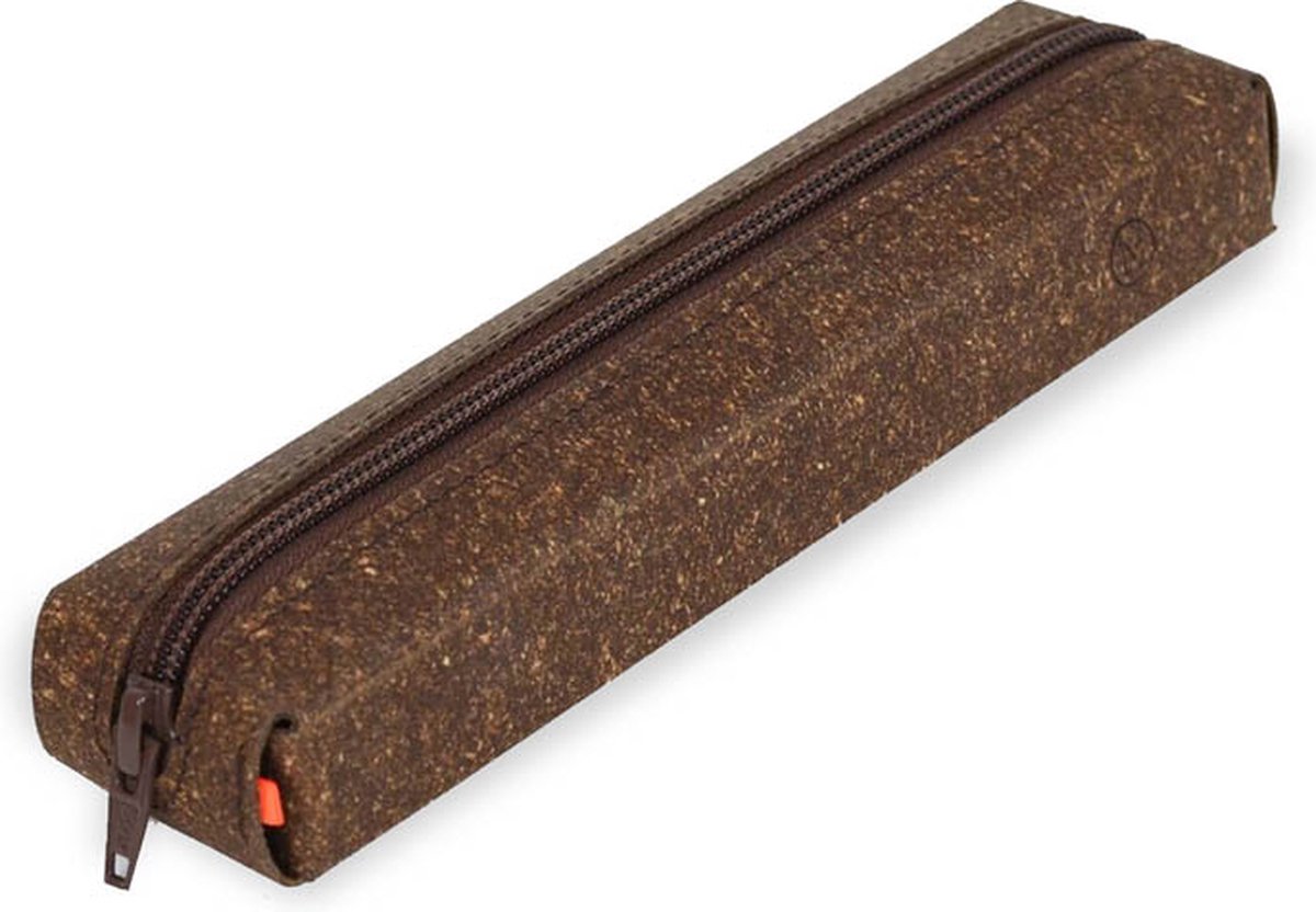 Pennenetui DOT - Pennen etui - Kantoor etui - Bruin gespikkeld - Gerecycled leerafval - Duurzaam