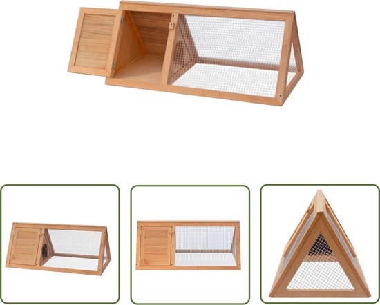 The Living Store Konijnenhok hout - Konijnenhok - Houten Dierenhok - Konijnenverblijf - Konijnenkooi - Outdoor Konijnenhok