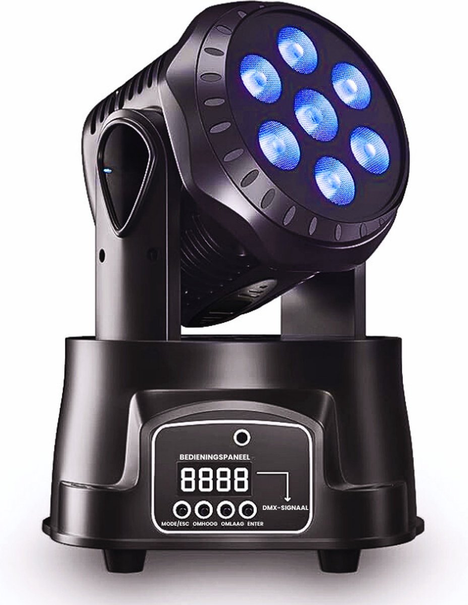 Professionele Mini Bewegende Kop LED Podiumverlichting 7 x 8W DMX RGBW Met Stroboscoop Effect Voor DJ - Disco - Bruiloft & Halloween