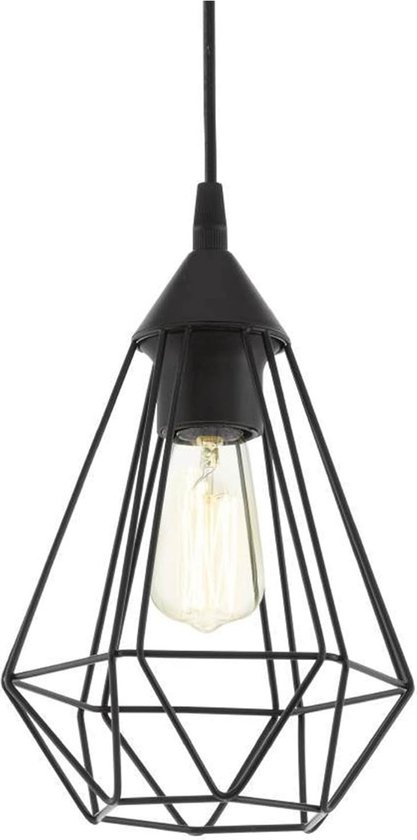 Hanglamp Modern met Glazen Amber Koepel en Verstelbaar Snoer