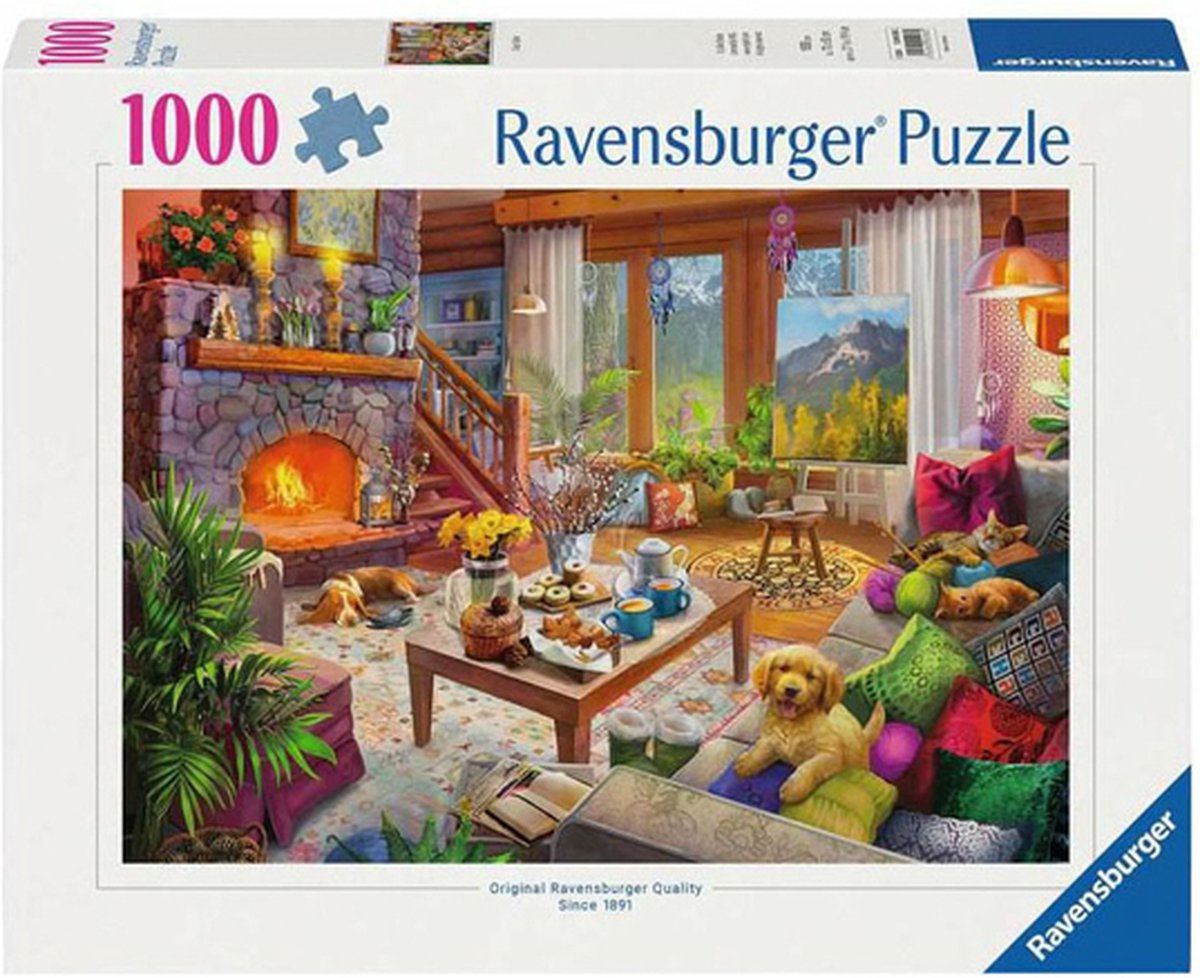 Ravensburger legpuzzel Gezellige Hut 1000 stukjes landschap puzzel. — afbeelding 2
