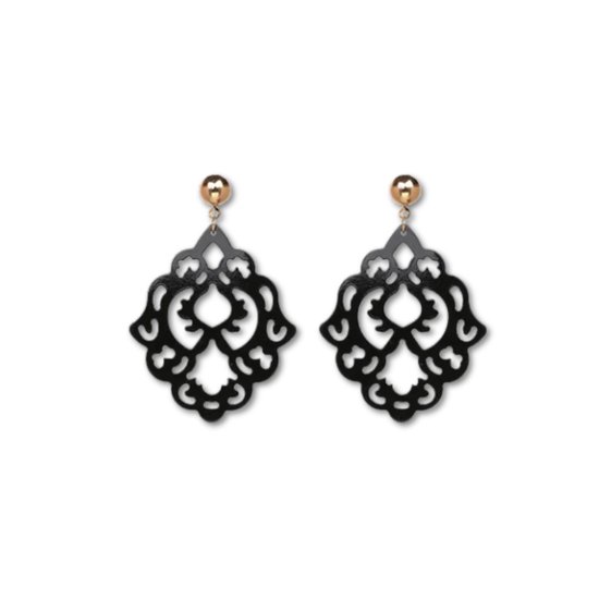 Boucles d'oreilles Clip Baroc Zwart - Boucles d'oreilles Femme