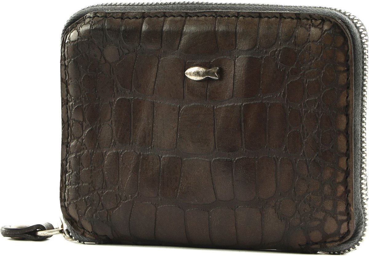 CAMPOMAGGI Leren Portemonnee Centaurus Wallet Grigio Donkerbruin