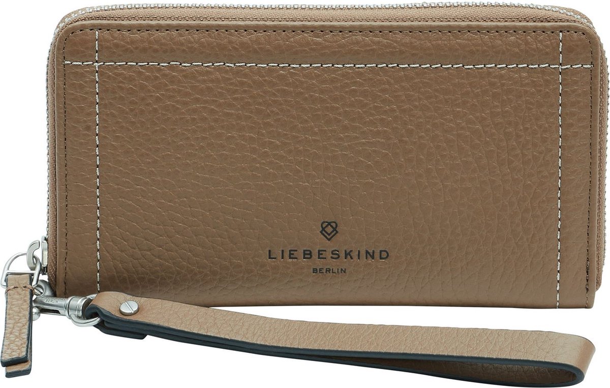 LIEBESKIND BERLIN Leren Kaarthoes Geri Vivian Zip Around Wallet Praline Bruine