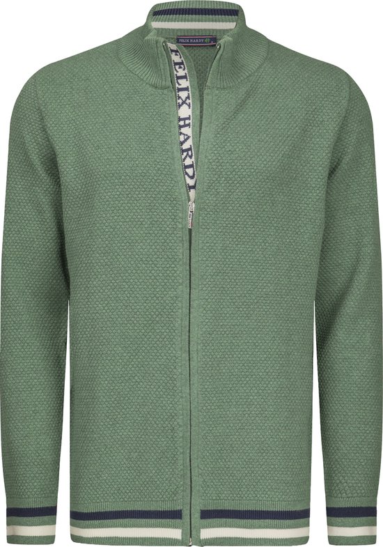 Felix Hardy Cardigan Tricoté - Cardigan 100% Katoen - Col Pull col roulé Homme Vert - M
