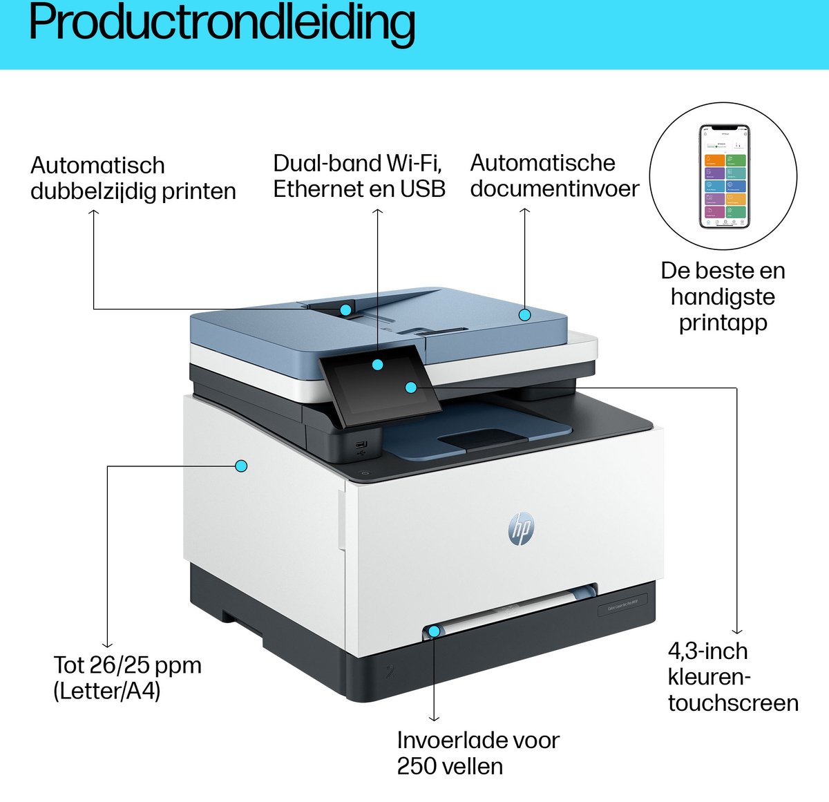 HP Color LaserJet Pro MFP 3302sdw - All-in-One Kleuren Laserprinter - 3 jaar garantie na registratie thumbnail 8