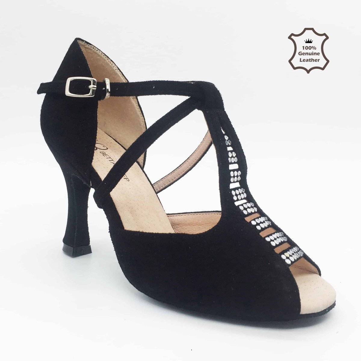 Betta Black leather, heel 8,5 cm - 36