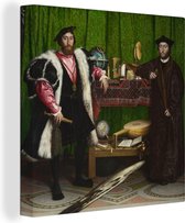 Canvas Schilderij De jonge ambassadeurs - Hans Holbein - 20x20 cm - Wanddecoratie