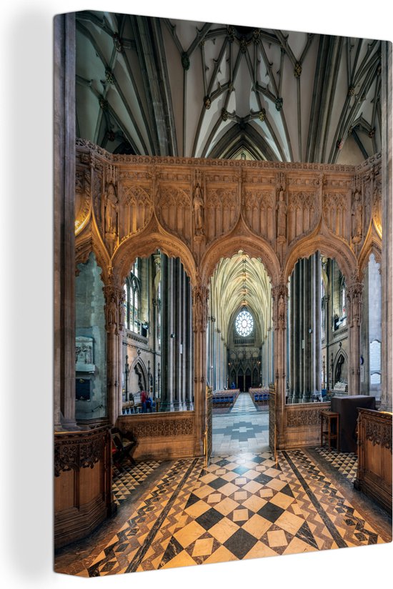 Canvas Schilderij De Gotische kathedraal van Bristol - 30x40 cm - Wanddecoratie