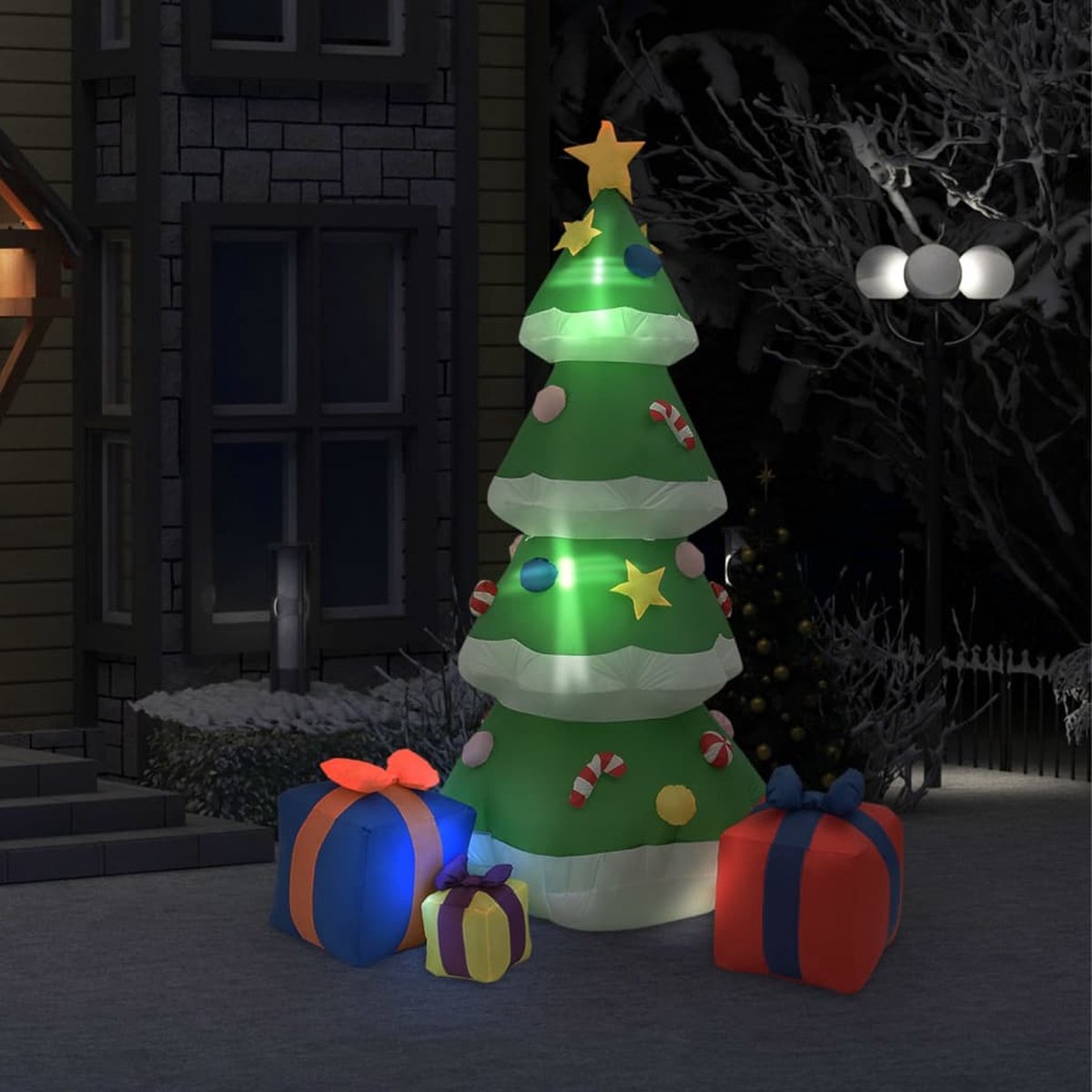 Prolenta Premium - Kerstdecoratie opblaasbaar kerstboom LED binnen/buiten 240 cm