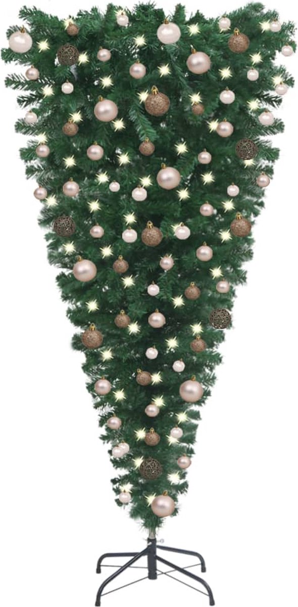 Prolenta Premium - Kunstkerstboom omgekeerd met LED's en kerstballen 210 cm