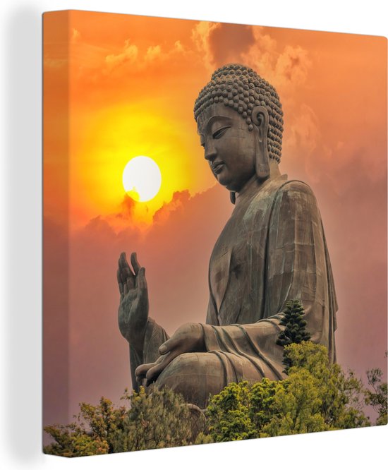 Toile bouddha - Peintures salon - Statue bouddha - Nature - Méditation -  Spiritualité