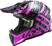 LS2 Mx437 Fast Evo Verve Black Fluo Pink 2XL - Maat 2XL - Helm