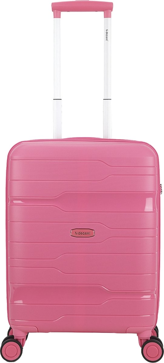 Decent ONE-CITY Handbagage koffer 55x40x20 cm- Handbagage trolley 36 liter- Lichtgewicht koffer - Reiskoffer - Veilig TSA Cijferslot – Spinner handbagage 55 cm – PINK