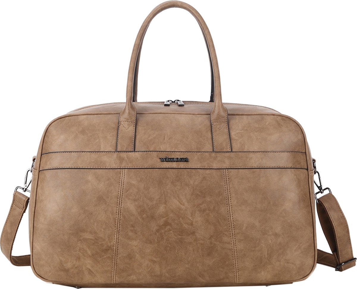 Wimona AMSTERDAM Reistas / Weekendtas - 29 x 51 x 30 cm - Weekendtas / Sporttas - Ruime en lichte reistas 44 liter inhoud - TAUPE