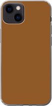 Geschikt voor iPhone 13 hoesje - Bruin - Aardetint - Effen kleur - Siliconen Telefoonhoesje