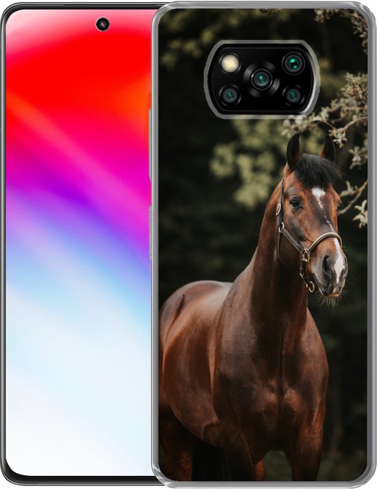 Coque NFC pour Xiaomi Poco X3 - Cheval, Branches, Portrait - Coque en Siliconen