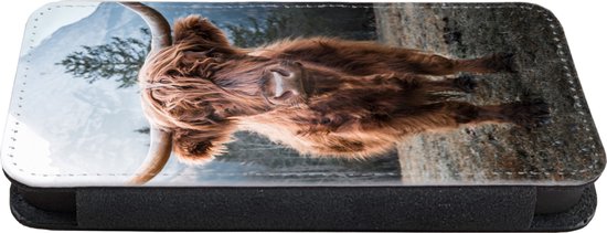 Étui pour téléphone iPhone 12 Bookcase - Highlander écossais - Berg - Animal - Avec compartiments - Étui portefeuille avec fermeture magnétique
