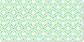 Bureau onderlegger - Muismat - Bureau mat - Groen - Sterren - Patronen - Cirkel - 80x40 cm