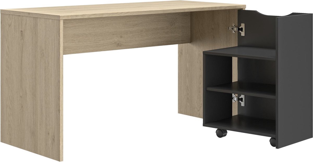 Belfurn - Bureau met ladeblok ALBANE bruin zwart