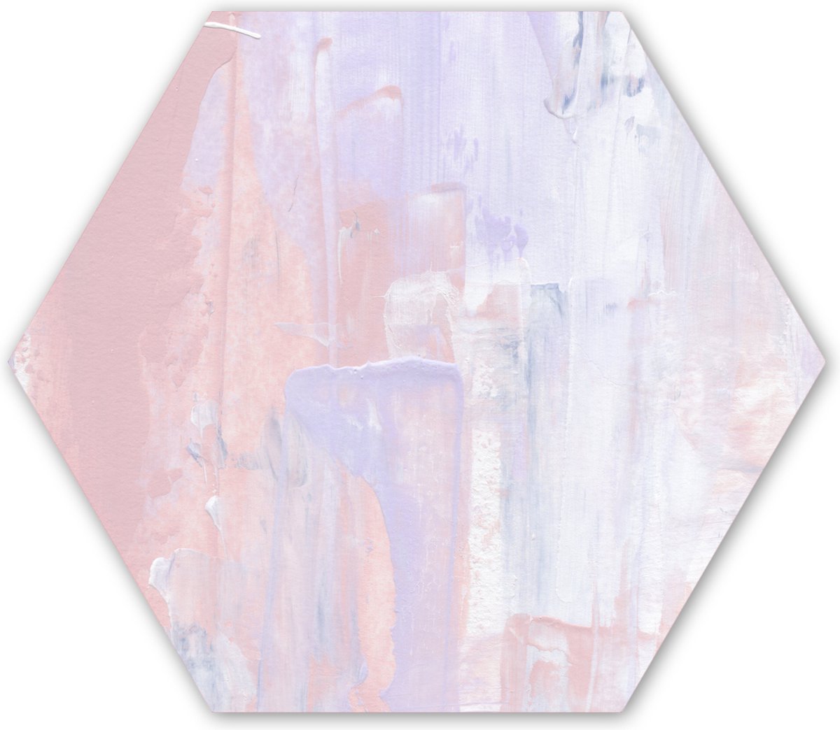 Hexagon wanddecoratie - Kunststof Wanddecoratie - Hexagon Schilderij - Verf - Pastel - Design - 75x65 cm