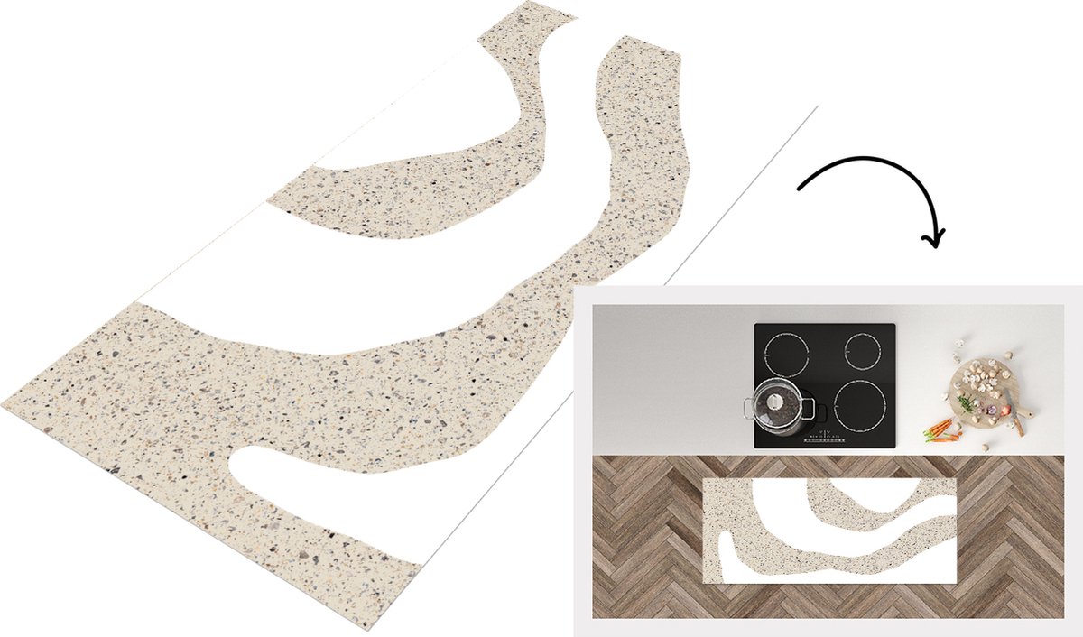 KitchenYeah Keukenloper - Loper keuken - Abstract - Glitter - Design - 120x50 cm - Keukenloper vinyl Multicolor