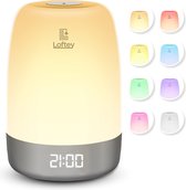Loftey Wake Up Light - Lichtwekker - Digitale Wekker met lamp - 5 Natuurgeluiden - Snooze Functie - Wit