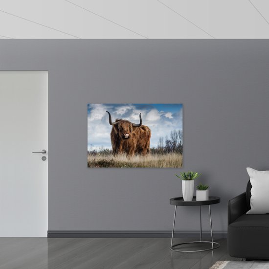 WallClassics - Toile - Highlander écossais - 120x80 cm Photo sur toile (Décoration murale sur toile)