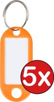 Sleutellabels Sleutelhanger Bagagelabel Sleutellabel Gekleurde Naamlabels Label - Oranje - 5 PACK