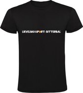 Lievelingssport: Bitterbal Heren T-shirt |  eten | sport | frituur | sportief | Zwart