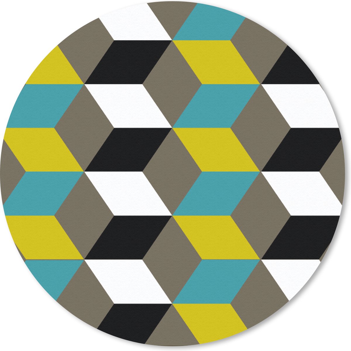 Muismat rond 20x20 cm - Mousepad Blokken - Patronen - 3D - Ronde muismatten