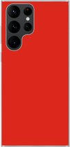 Geschikt voor Samsung Galaxy S22 Ultra hoesje - Rood - Kleur - Effen - Siliconen Telefoonhoesje