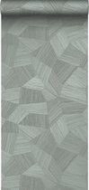 Origin Wallcoverings eco-texture vliesbehangpapier grafisch 3D motief blauw grijs - 347820 - 0.53 x 10.05 m